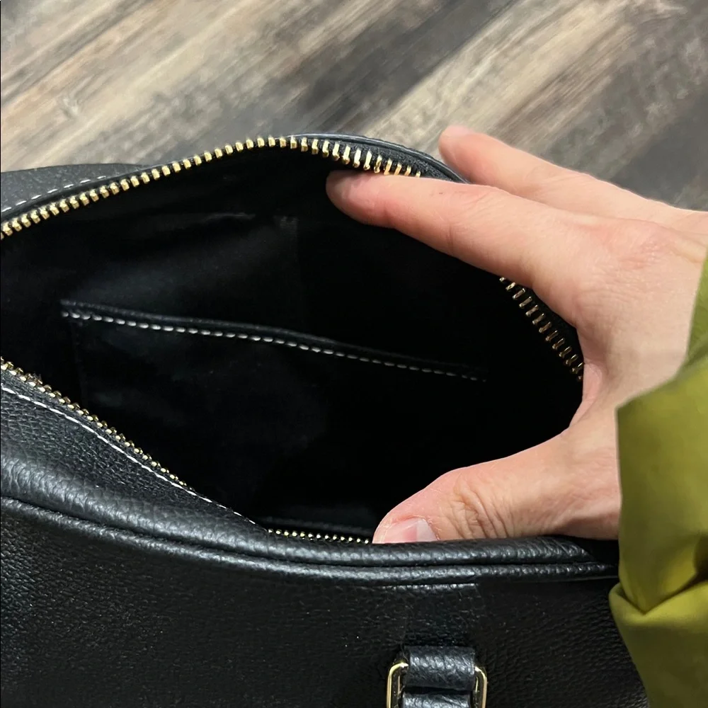New Ralph Lauren Emerie Black Leather satchel